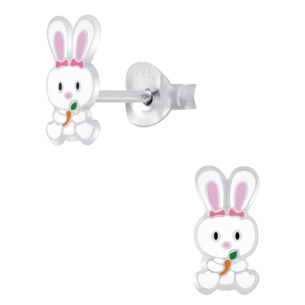 Sterling Silver Easter Bunny Earrings